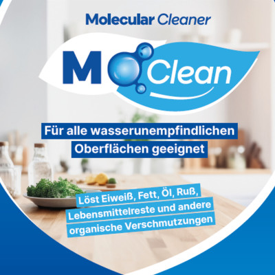 Molecular Cleaner dissolves protein, fat and oil in the kitchen with the power of enzymes